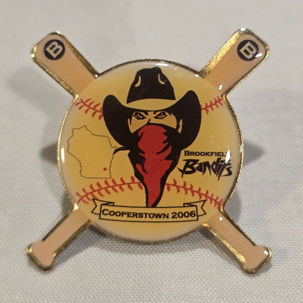 Brookfield‎ Bandits Cooperstown 2006 Baseball Pin Badge Cowboy